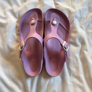 purple birkenstocks